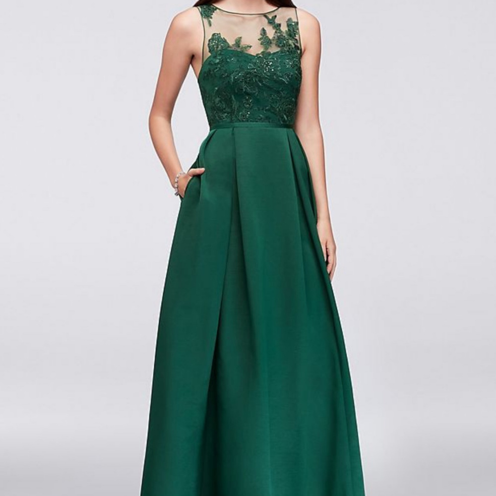 David’s bridal juniper dress Oleg Cassini